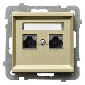 GPK-2R/K/m/39 Gniazdo komputerowe podwójne kat. 5e MMC Szampański Złoty Ospel Sonata - Widok z przodu