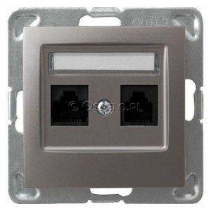GPK-2Y/K/m/23 Gniazdo komputerowe podwójne kat. 5e MMC Tytan Ospel Impresja - Widok z przodu