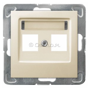 GPK-2Y/p/27 Pokrywa gniazda podwójnego typu Keystone prosta Ecru Ospel Impresja - Widok z przodu