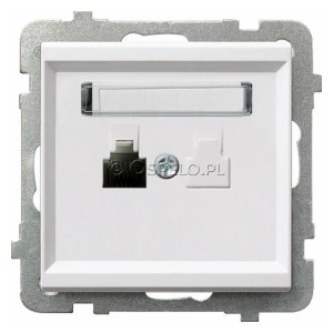 GPT-1R/m/00 Gniazdo telefoniczne pojedyncze Biały Ospel Sonata - Widok z przodu