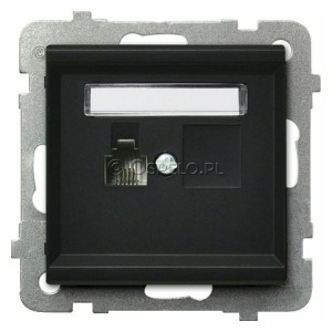 GPT-1R/m/33 Gniazdo telefoniczne pojedyncze Czarny Metalik Ospel Sonata - Widok z przodu