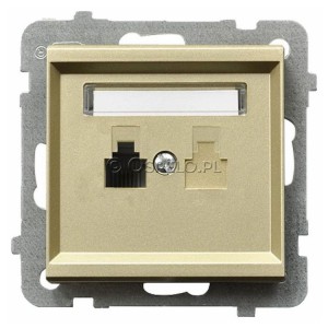 GPT-1R/m/39 Gniazdo telefoniczne pojedyncze Szampański Złoty Ospel Sonata - Widok z przodu