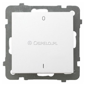 ŁP-11G/m/00 Łącznik dwubiegunowy 10A (Zaciski śrubowe) Biały Ospel As - Widok z przodu