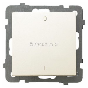 ŁP-11G/m/27 Łącznik dwubiegunowy 10A (Zaciski śrubowe) Ecru Ospel As - Widok z przodu