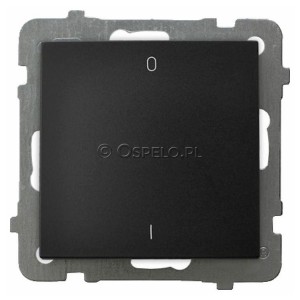 ŁP-11G/m/33 Łącznik dwubiegunowy 10A (Zaciski śrubowe) Czarny Metalik Ospel As - Widok z przodu