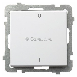 ŁP-11R/m/00 Łącznik dwubiegunowy 16A (Szybkozłącza) Biały Ospel Sonata - Widok z przodu