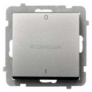 ŁP-11R/m/38 Łącznik dwubiegunowy 16A (Szybkozłącza) Srebro Mat Ospel Sonata - Widok z przodu