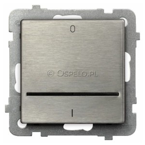 ŁP-11RMS/m/37 Łącznik dwubiegunowy z podświetleniem Stal Inox Ospel Sonata Stal Inox - Widok z przodu