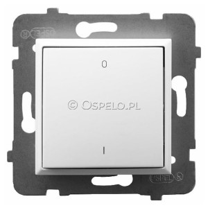 ŁP-11U/m/00 Łącznik dwubiegunowy 10A (Szybkozłącza) Biały Ospel Aria - Widok z przodu