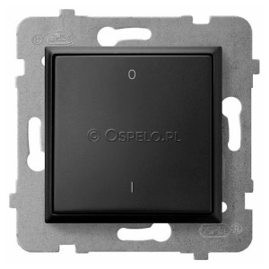 ŁP-11U/m/33 Łącznik dwubiegunowy 10A (Szybkozłącza) Czarny Metalik Ospel Aria - Widok z przodu