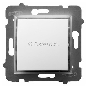 ŁP-12US/m/00 Łącznik kontrolny z sygnalizacją załączenia w kolorze Pomarańczowym 10A (Szybkozłącza) Biały Ospel Aria - Widok z przodu