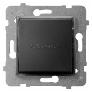 ŁP-12US/m/33 Łącznik kontrolny z sygnalizacją załączenia w kolorze Niebieskim 10A (Szybkozłącza) Czarny Metalik Ospel Aria - Widok z przodu