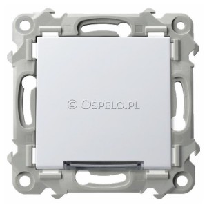 ŁP-12ZS/m/00 Łącznik kontrolny z sygnalizacją załączenia w kolorze Białym 10A (Szybkozłącza) Biały Ospel Szafir - Widok z przodu