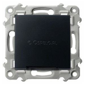 ŁP-12ZS/m/33 Łącznik kontrolny z sygnalizacją załączenia w kolorze Niebieskim 10A (Szybkozłącza) Czarny Metalik Ospel Szafir - Widok z przodu