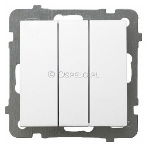 ŁP-13G/m/00 Łącznik potrójny 10A (Szybkozłącza) Biały Ospel As - Widok z przodu