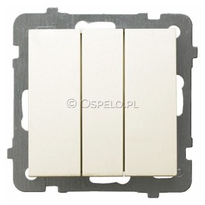 ŁP-13G/m/27 Łącznik potrójny 10A (Szybkozłącza) Ecru Ospel As - Widok z przodu