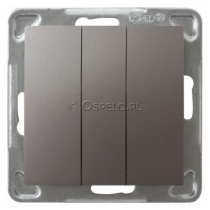 ŁP-13Y/m/23 Łącznik potrójny 10A (Szybkozłącza) Tytan Ospel Impresja - Widok z przodu