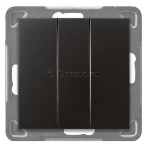 ŁP-13Y/m/50 Łącznik potrójny 10A (Szybkozłącza) Antracyt Ospel Impresja - Widok z przodu