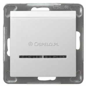 ŁP-15YS/m/00 Łącznik hotelowy z podświetleniem w kolorze Pomarańczowym 10A (Szybkozłącza) Biały Ospel Impresja - Widok z przodu