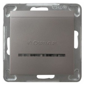 ŁP-15YS/m/23 Łącznik hotelowy z podświetleniem w kolorze Niebieskim 10A (Szybkozłącza) Tytan Ospel Impresja - Widok z przodu