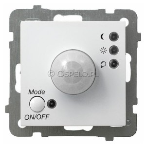 ŁP-16G/m/00 Łącznik z czujnikiem ruchu 10A (Zaciski śrubowe) Biały Ospel As - Widok z przodu