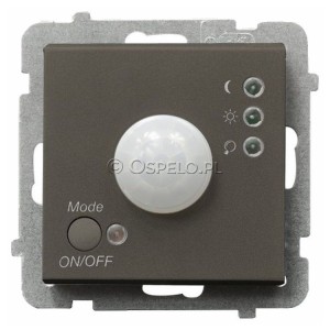 ŁP-16R/m/40 Łącznik z czujnikiem ruchu 10A (Zaciski śrubowe) Czekoladowy Metalik Ospel Sonata - Widok z przodu