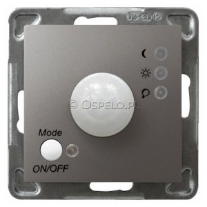 ŁP-16Y/m/23 Łącznik z czujnikiem ruchu 10A (Zaciski śrubowe) Tytan Ospel Impresja - Widok z przodu