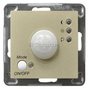 ŁP-16Y/m/28 Łącznik z czujnikiem ruchu 10A (Zaciski śrubowe) Złoty Metalik Ospel Impresja - Widok z przodu