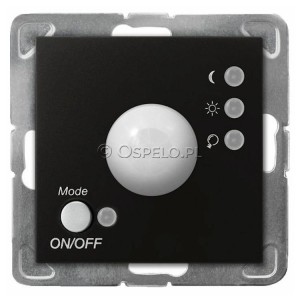 ŁP-16Y/m/33 Łącznik z czujnikiem ruchu 10A (Zaciski śrubowe) Czarny Metalik Ospel Impresja - Widok z przodu