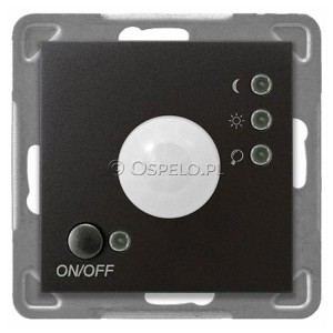 ŁP-16Y/m/50 Łącznik z czujnikiem ruchu 10A (Zaciski śrubowe) Antracyt Ospel Impresja - Widok z przodu