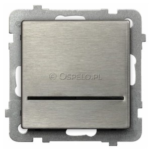 ŁP-1RMS/m/37 Łącznik pojedynczy z podświetleniem Stal Inox Ospel Sonata Stal Inox - Widok z przodu