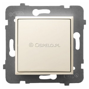 ŁP-1U/m/27 Łącznik pojedynczy 10A (Szybkozłącza) Ecru Ospel Aria - Widok z przodu