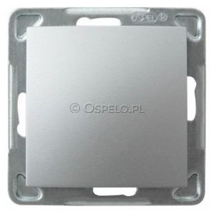 ŁP-1Y/m/18 Łącznik pojedynczy 16A (Szybkozłącza) Srebro Ospel Impresja - Widok z przodu