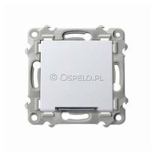 ŁP-1ZS/m/00 Łącznik pojedynczy z podświetleniem w kolorze Białym 10A (Szybkozłącza) Biały Ospel Szafir - Widok z przodu