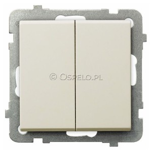 ŁP-2R/m/27 Łącznik podwójny 16A (Szybkozłącza) Ecru Ospel Sonata - Widok z przodu