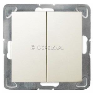 ŁP-2Y/m/27 Łącznik podwójny 16A (Szybkozłącza) Ecru Ospel Impresja - Widok z przodu