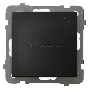 ŁP-3G/m/33 Łącznik schodowy pojedynczy 10A (Zaciski śrubowe) Czarny Metalik Ospel As - Widok z przodu