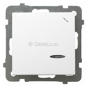 ŁP-3GS/m/00 Łącznik schodowy pojedynczy z podświetleniem w kolorze Pomarańczowym 10A (Zaciski śrubowe) Biały Ospel As - Widok z przodu