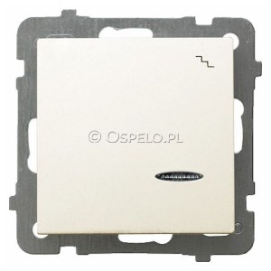 ŁP-3GS/m/27 Łącznik schodowy pojedynczy z podświetleniem w kolorze Pomarańczowym 10A (Zaciski śrubowe) Ecru Ospel As - Widok z przodu