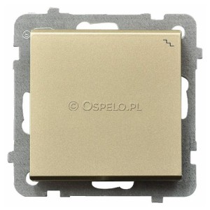 ŁP-3R/m/39 Łącznik schodowy 16A (Szybkozłącza) Szampański Złoty Ospel Sonata - Widok z przodu