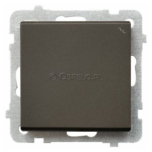 ŁP-3R/m/40 Łącznik schodowy 16A (Szybkozłącza) Czekoladowy Metalik Ospel Sonata - Widok z przodu