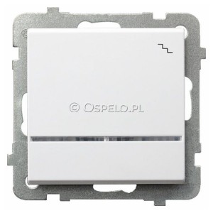 ŁP-3RS/m/00 Łącznik schodowy z podświetleniem w kolorze Pomarańczowym 16A (Szybkozłącza) Biały Ospel Sonata - Widok z przodu