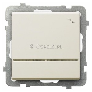 ŁP-3RS/m/27 Łącznik schodowy z podświetleniem w kolorze Pomarańczowym 16A (Szybkozłącza) Ecru Ospel Sonata - Widok z przodu