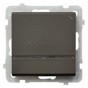 ŁP-3RS/m/40 Łącznik schodowy z podświetleniem w kolorze Niebieskim 16A (Szybkozłącza) Czekoladowy Metalik Ospel Sonata - Widok z przodu