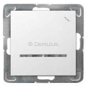 ŁP-3YS/m/00 Łącznik schodowy z podświetleniem w kolorze Pomarańczowym 16A (Szybkozłącza) Biały Ospel Impresja - Widok z przodu