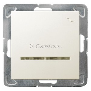 ŁP-3YS/m/27 Łącznik schodowy z podświetleniem w kolorze Pomarańczowym 16A (Szybkozłącza) Ecru Ospel Impresja - Widok z przodu