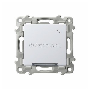 ŁP-3ZS/m/00 Łącznik schodowy z podświetleniem w kolorze Białym 10A (Szybkozłącza) Biały Ospel Szafir - Widok z przodu