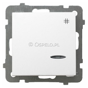 ŁP-4GS/m/00 Łącznik krzyżowy z podświetleniem w kolorze Pomarańczowym 10A (Zaciski śrubowe) Biały Ospel As - Widok z przodu