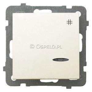 ŁP-4GS/m/27 Łącznik krzyżowy z podświetleniem w kolorze Pomarańczowym 10A (Zaciski śrubowe) Ecru Ospel As - Widok z przodu