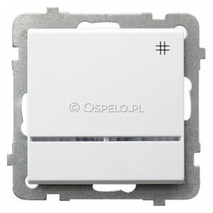 ŁP-4RS/m/00 Łącznik krzyżowy z podświetleniem w kolorze Pomarańczowym 16A (Szybkozłącza) Biały Ospel Sonata - Widok z przodu